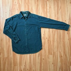 Teal Button-Down Casual Shirt for Men